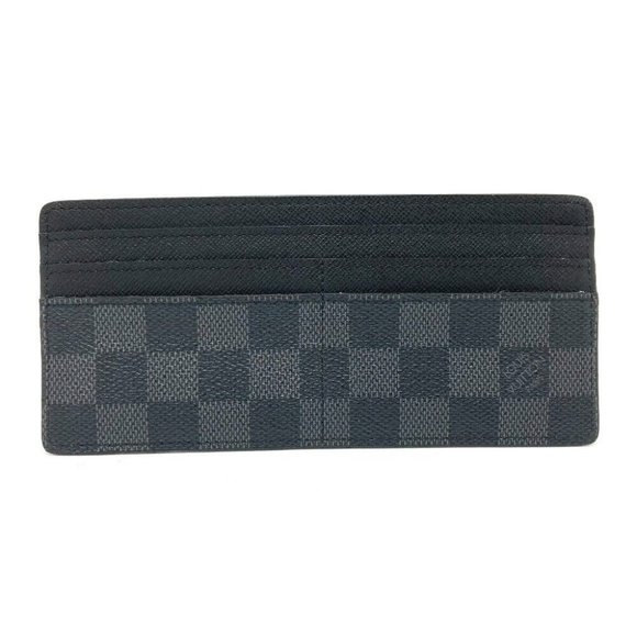 Authentic LOUIS VUITTON DamierGraphite Fashion Accessories Card Case Black - Picture 2 of 10